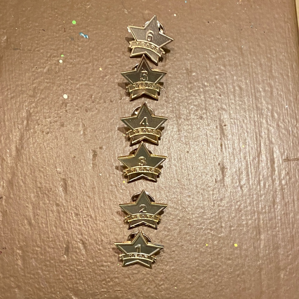 Amazon Employee Star Year Pins Set (1-6)